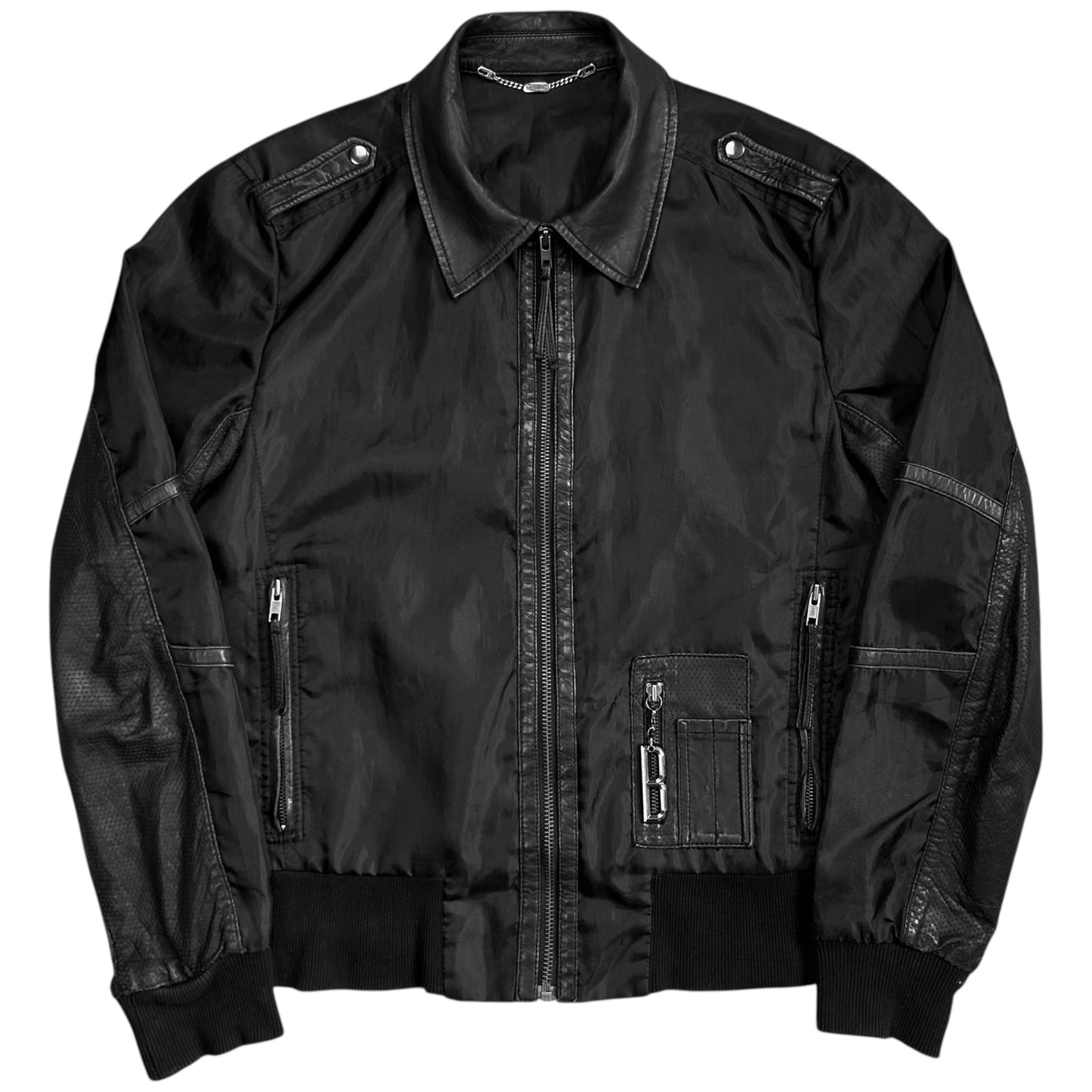 Dirk Bikkembergs Leather Applicated Utility Work Jacket