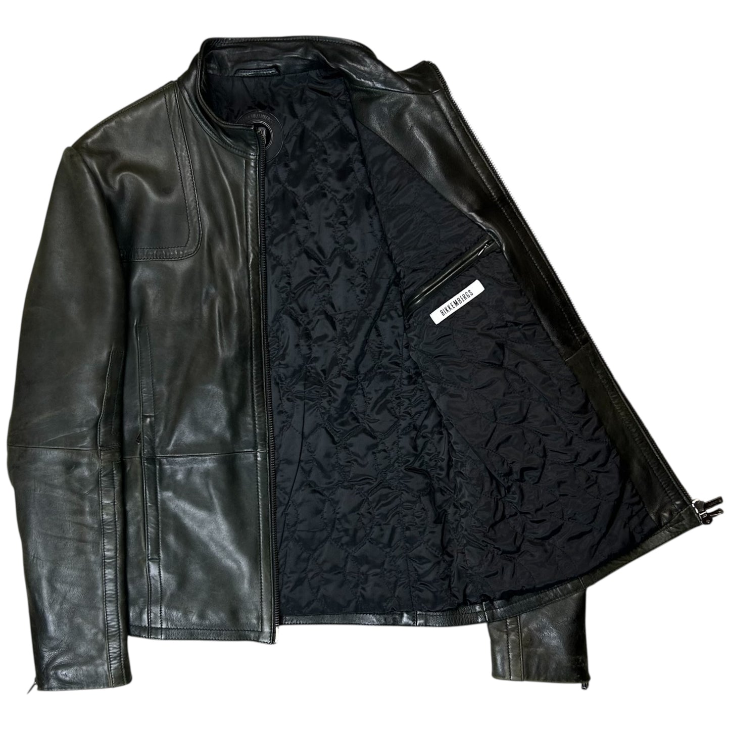 Dirk Bikkembergs Oil Dyed Leather Moto Jacket