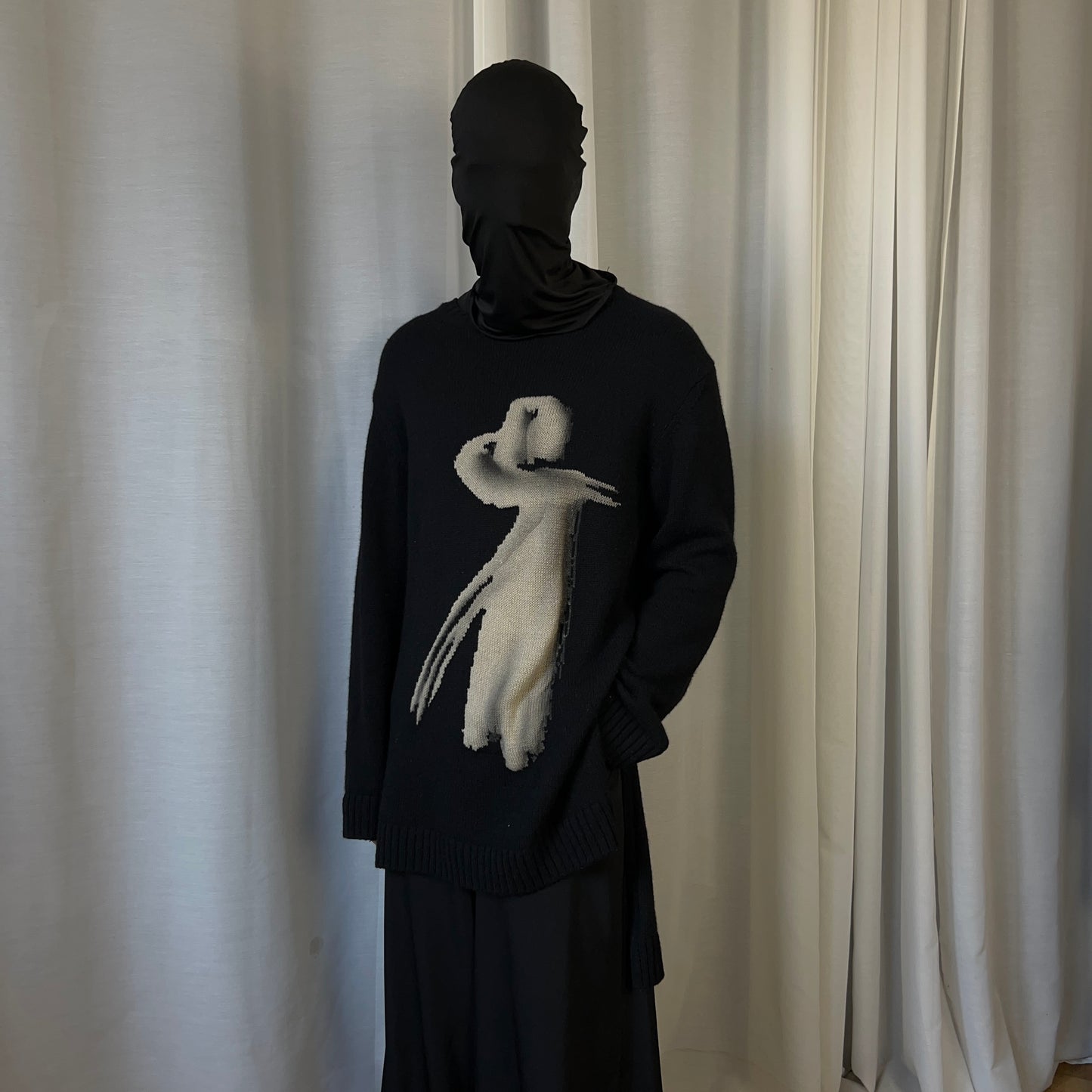 Yohji Yamamoto Pour Homme Girl Intarsia Knit Sweater - AW18