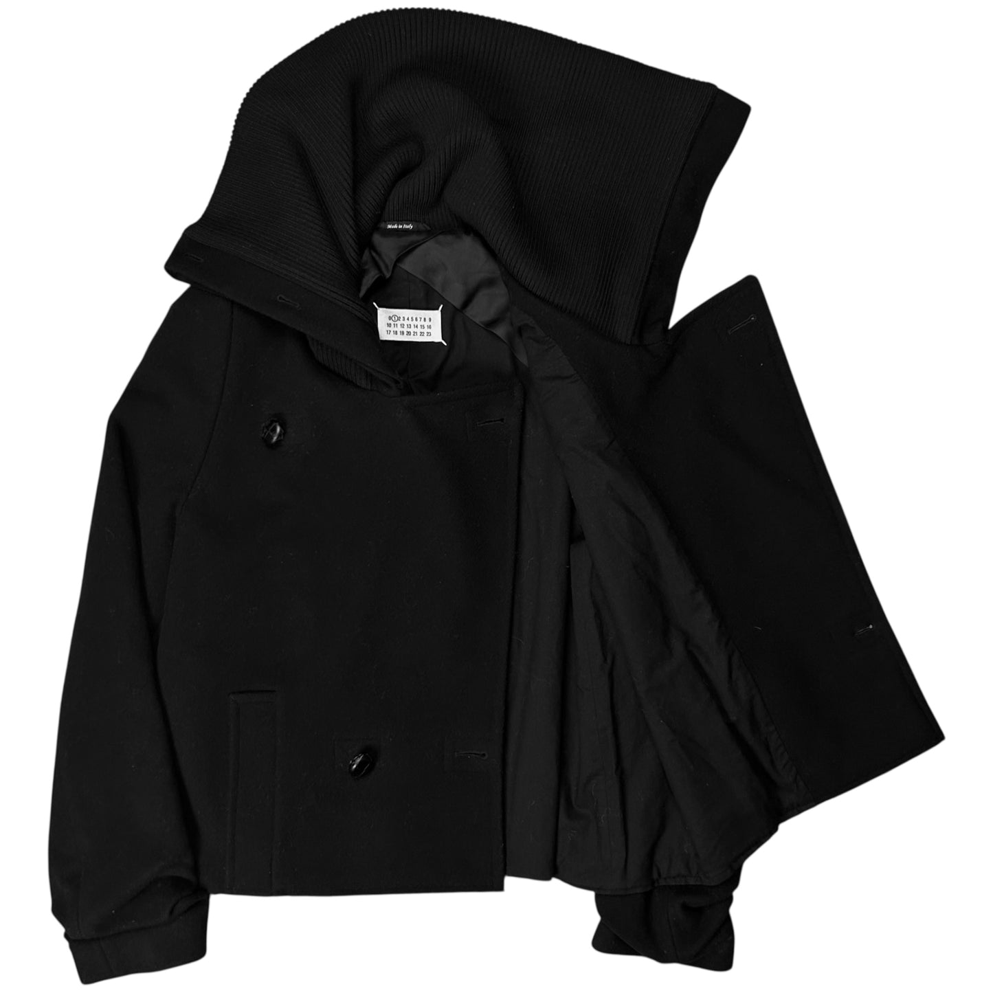 Maison Martin Margiela Cropped Jumbo Collar Peacoat - AW13