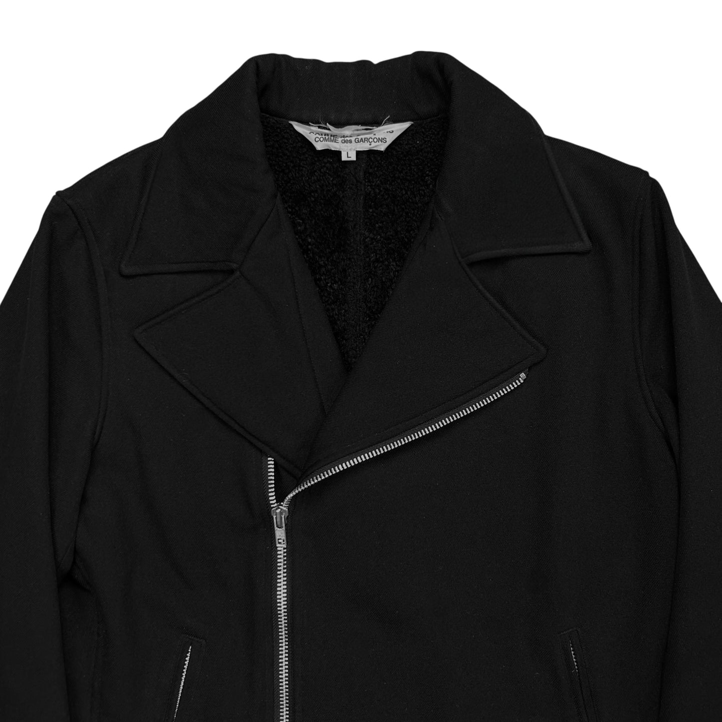 Comme des Garcons Sherpa Lined Wool Biker Jacket