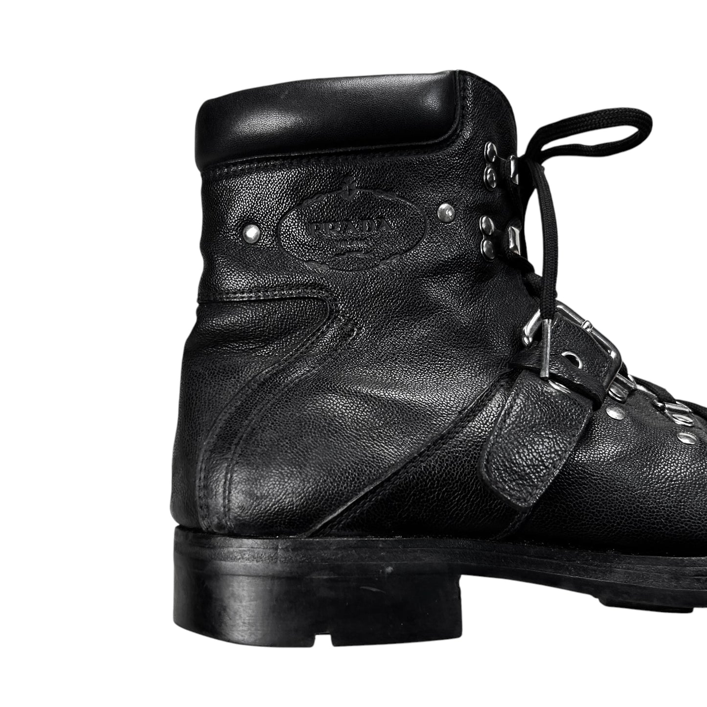 Prada Belted Buckle Stud Boots