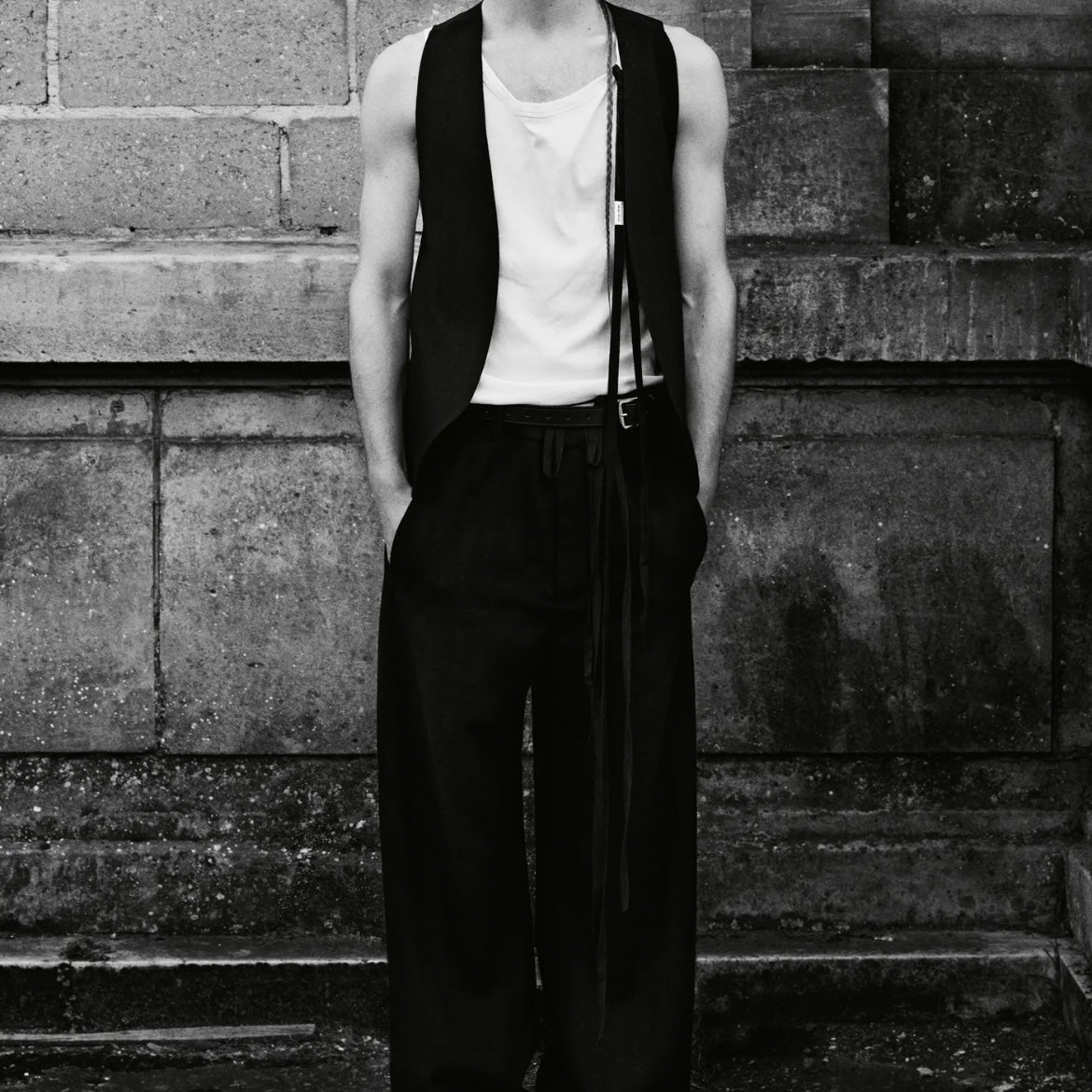 Ann Demeulemeester Seva Contrast String Tank Top - AW21