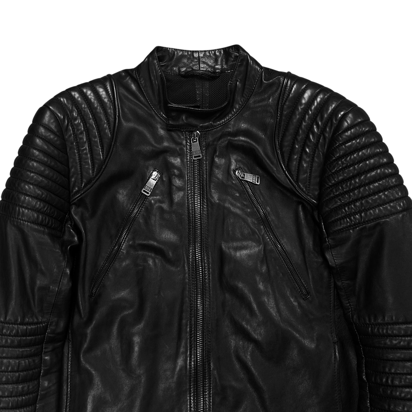 Dirk Bikkembergs Quilted Zip Leather Moto Jacket