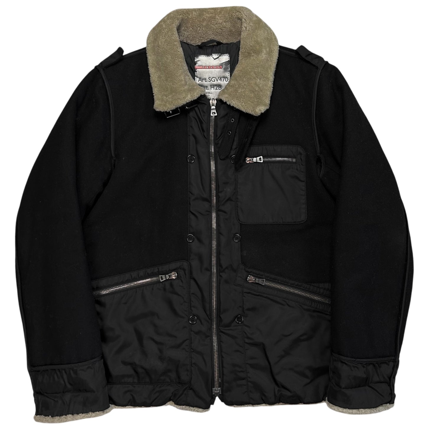Prada Sheep Fur Flight Zip Jacket