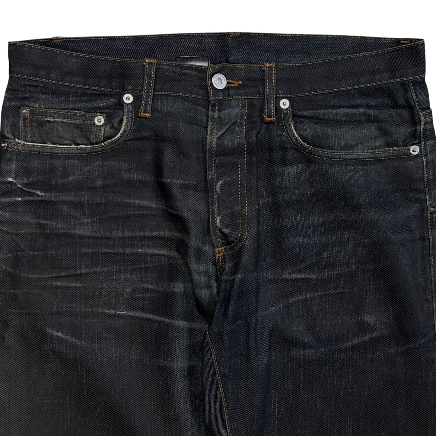 Dior Homme Dark Coated Whisker Straight Jeans - SS05