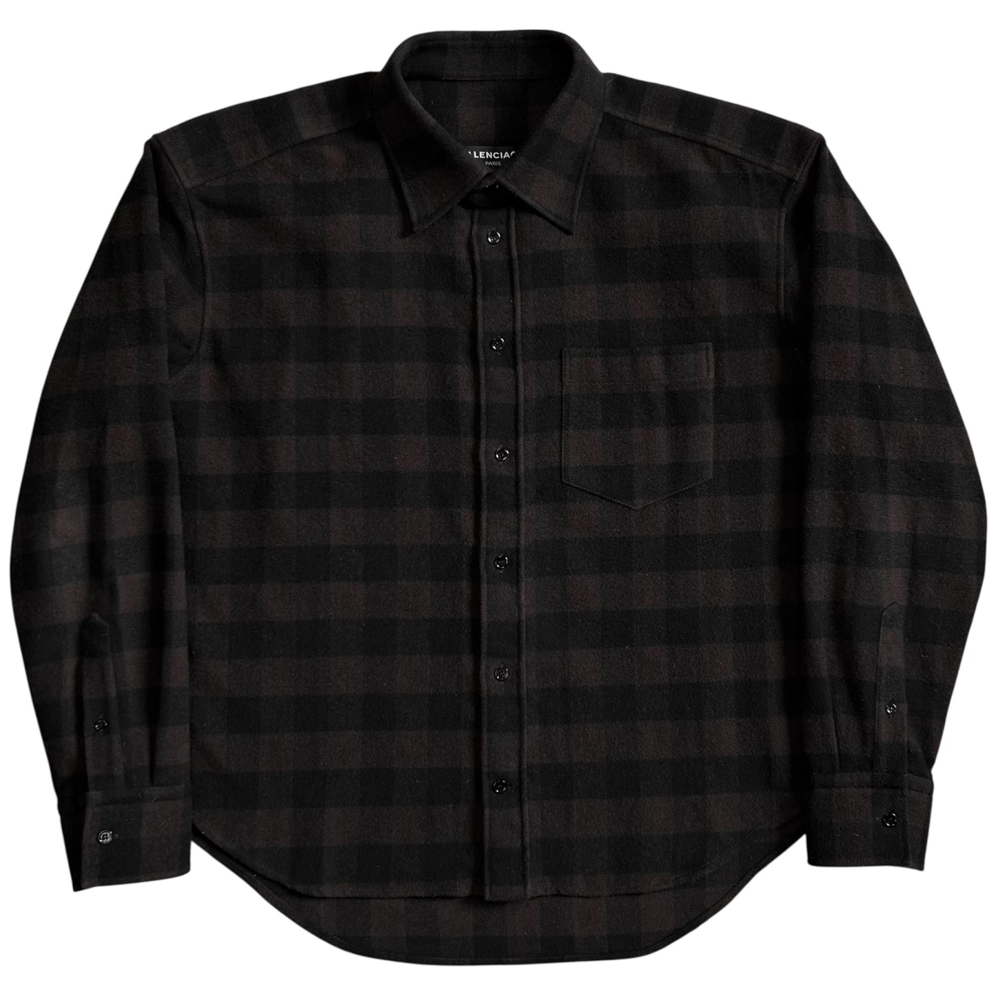 Balenciaga Padded Shoulder Check Flannel Shirt - SS17