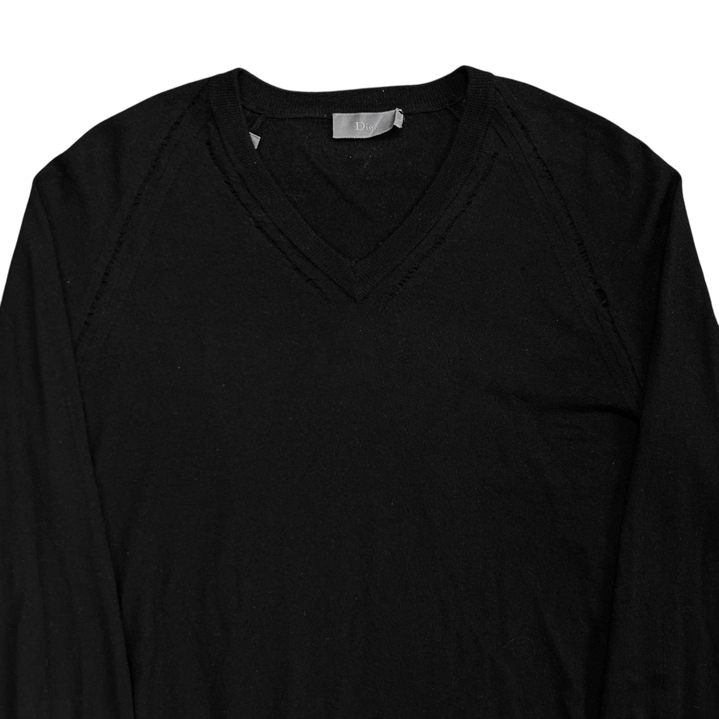 Dior Homme Distressed V-Neck Sweater - AW07