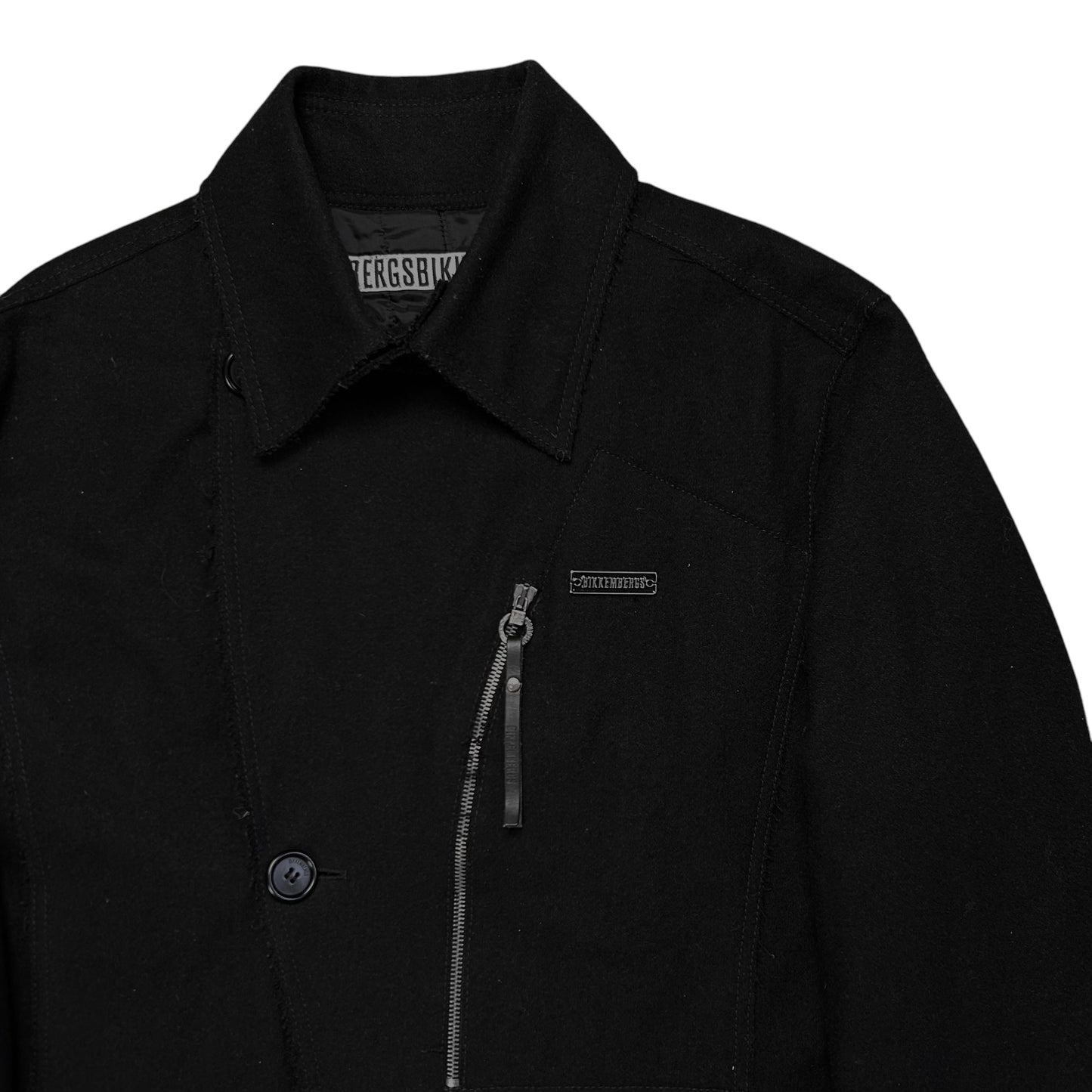 Dirk Bikkembergs Distressed Zip Wool Coat