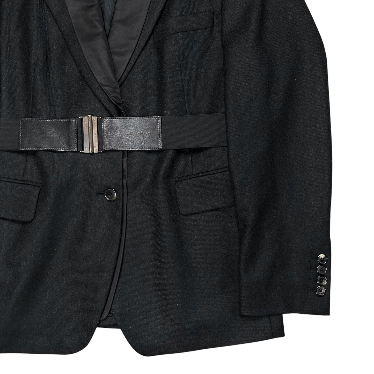 Dries Van Noten Belted Double Lapel Wool Blazer - AW12