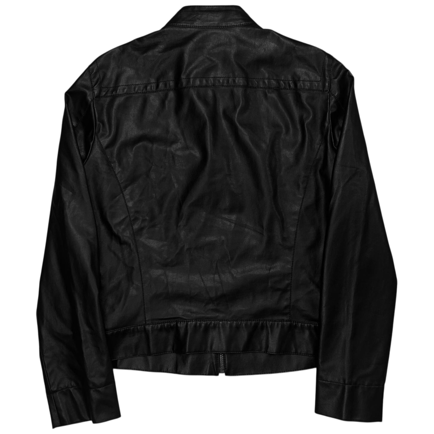 Dirk Bikkembergs Shadow Logo Leather Racer Jacket