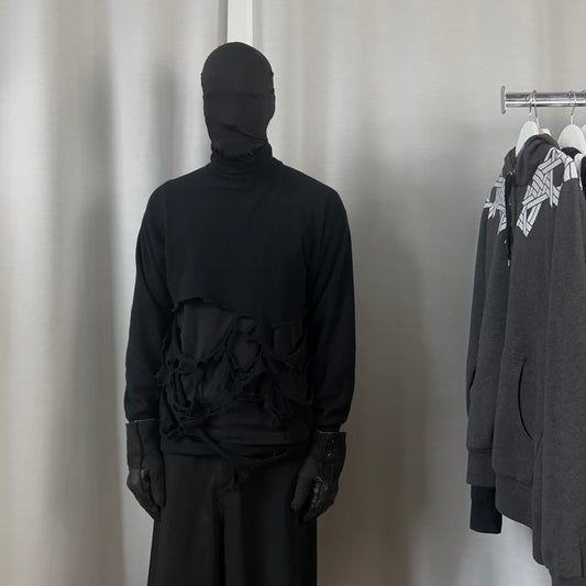 Comme des Garcons Homme Destroyed Turtleneck Sweater - AW04