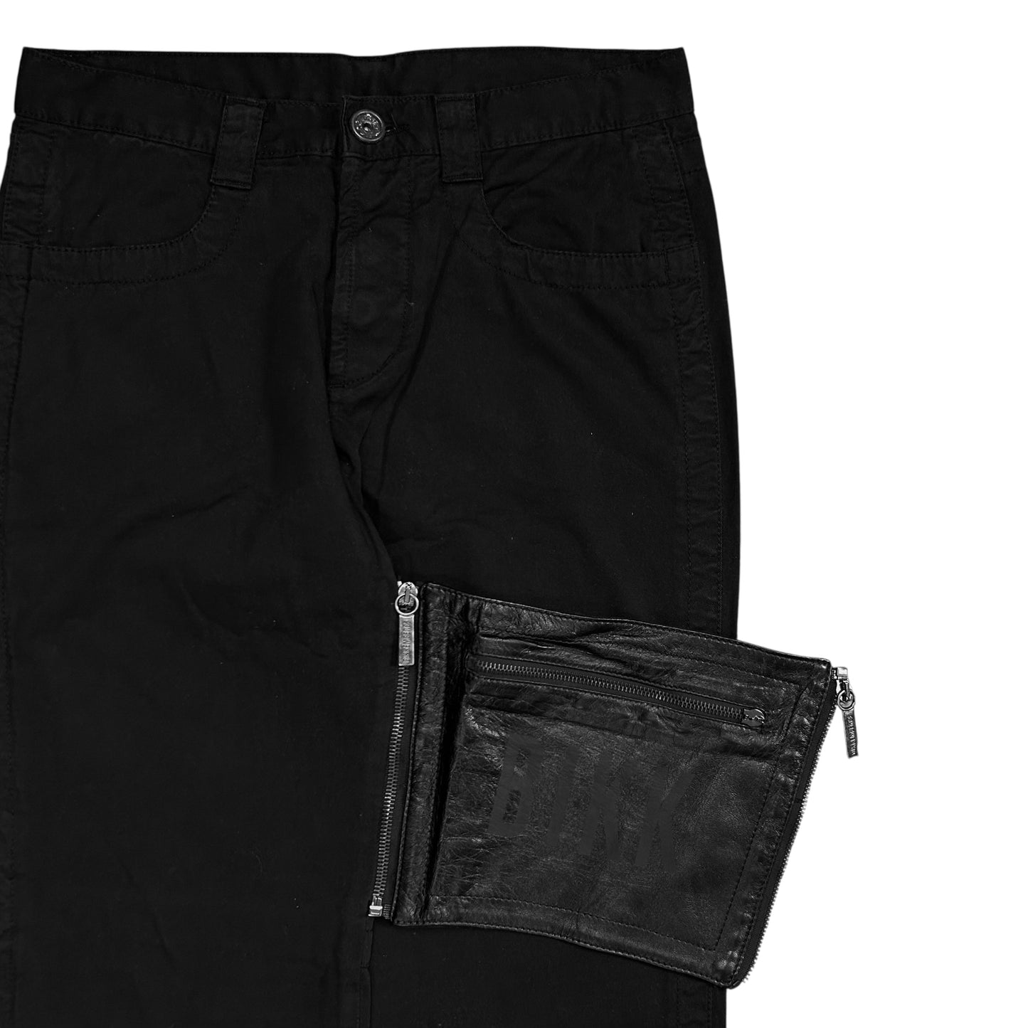 Dirk Bikkembergs Datchable Leather Cargo Pocket Pants