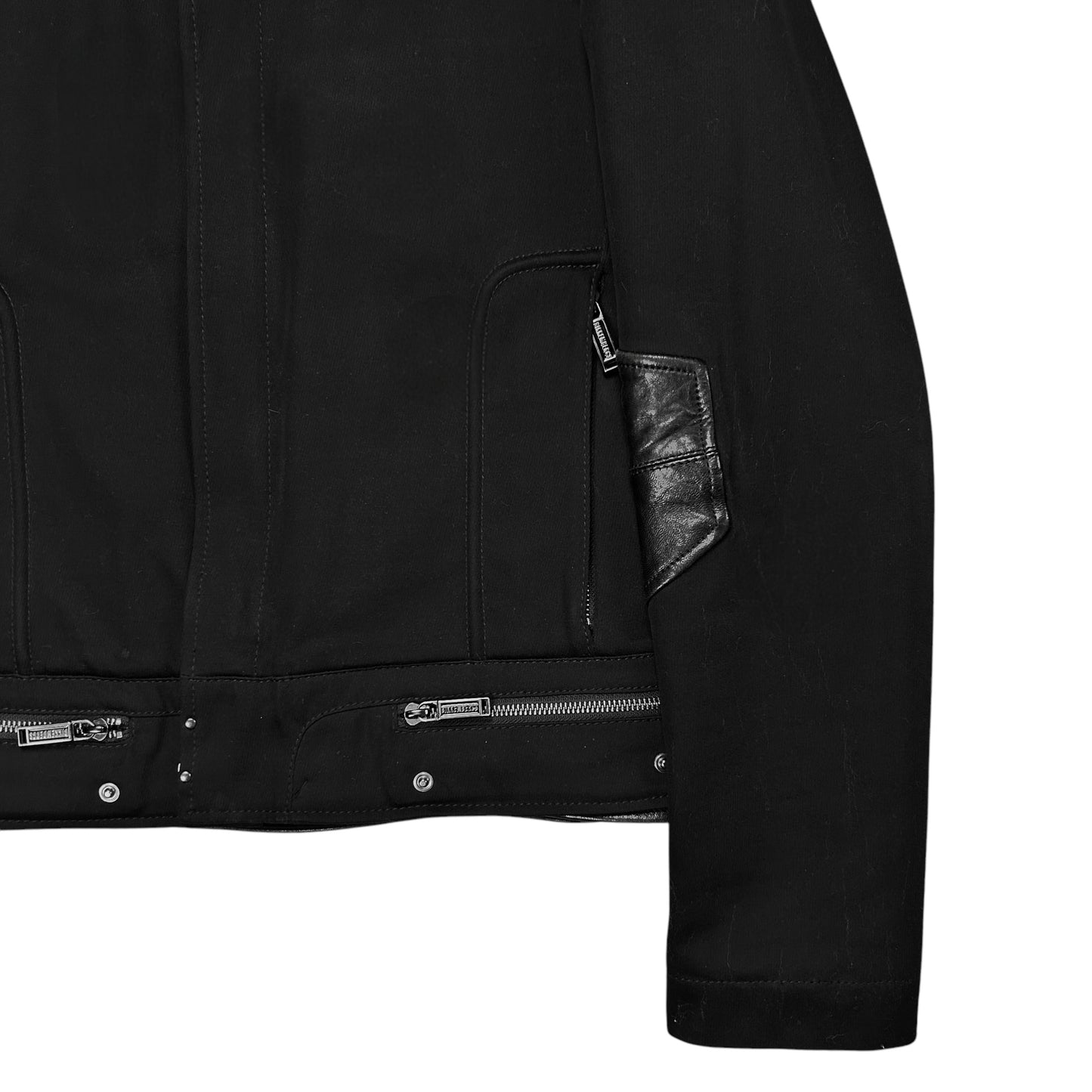 Dirk Bikkembergs Leather Patched Zip Biker Jacket