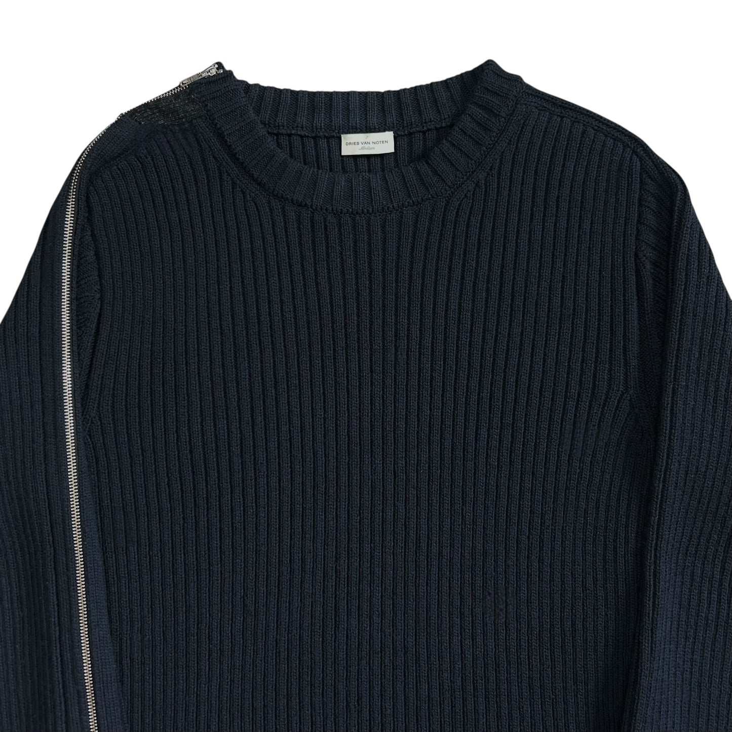 Dries Van Noten Shoulder Zip Military Knit Sweater - AW14