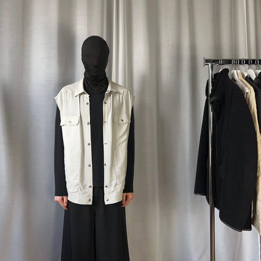 Rick Owens Jumbo Crepe Vest Oyster - SS21