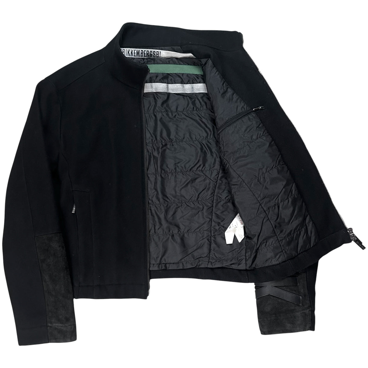Dirk Bikkembergs Suede Patch Wool Bomber Jacket - AW04