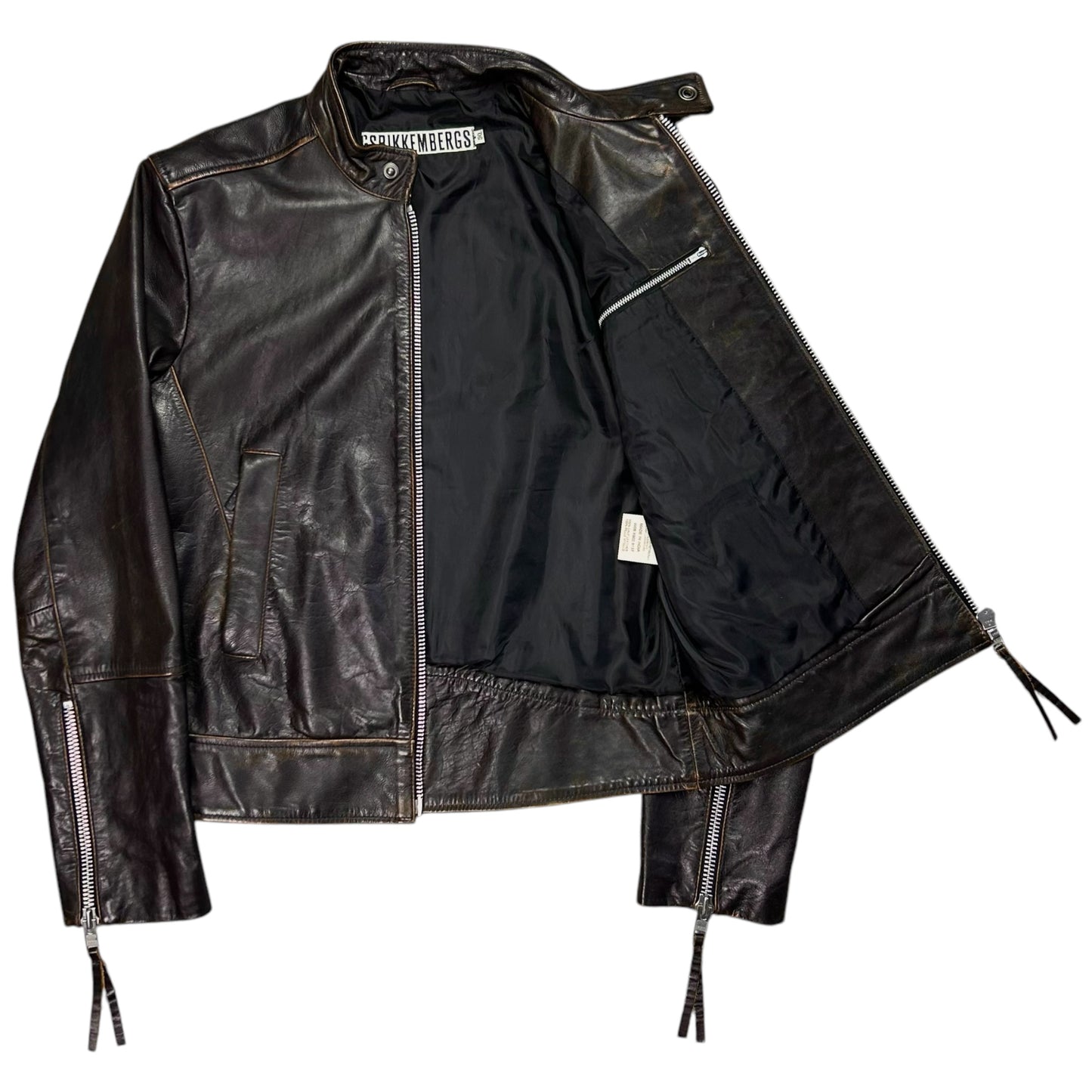 Dirk Bikkembergs Zip Racer Calf Leather Jacket
