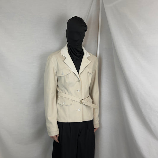 Alexander McQueen Short Belted Moleskin Safari Jacket - SS06