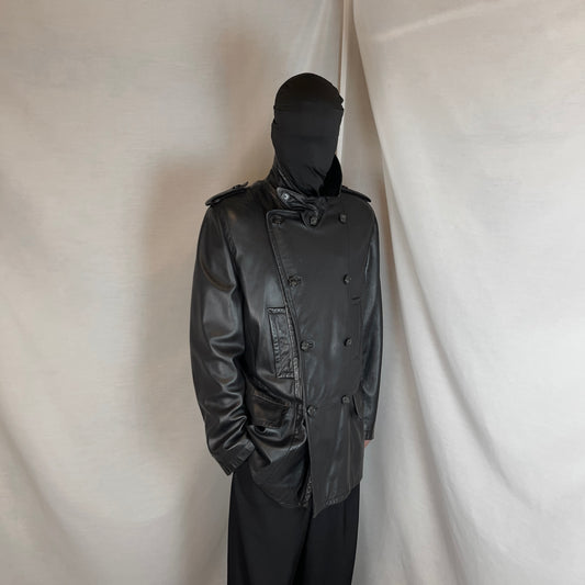 Gucci by Tom Ford Military Leather Peacoat - AW96