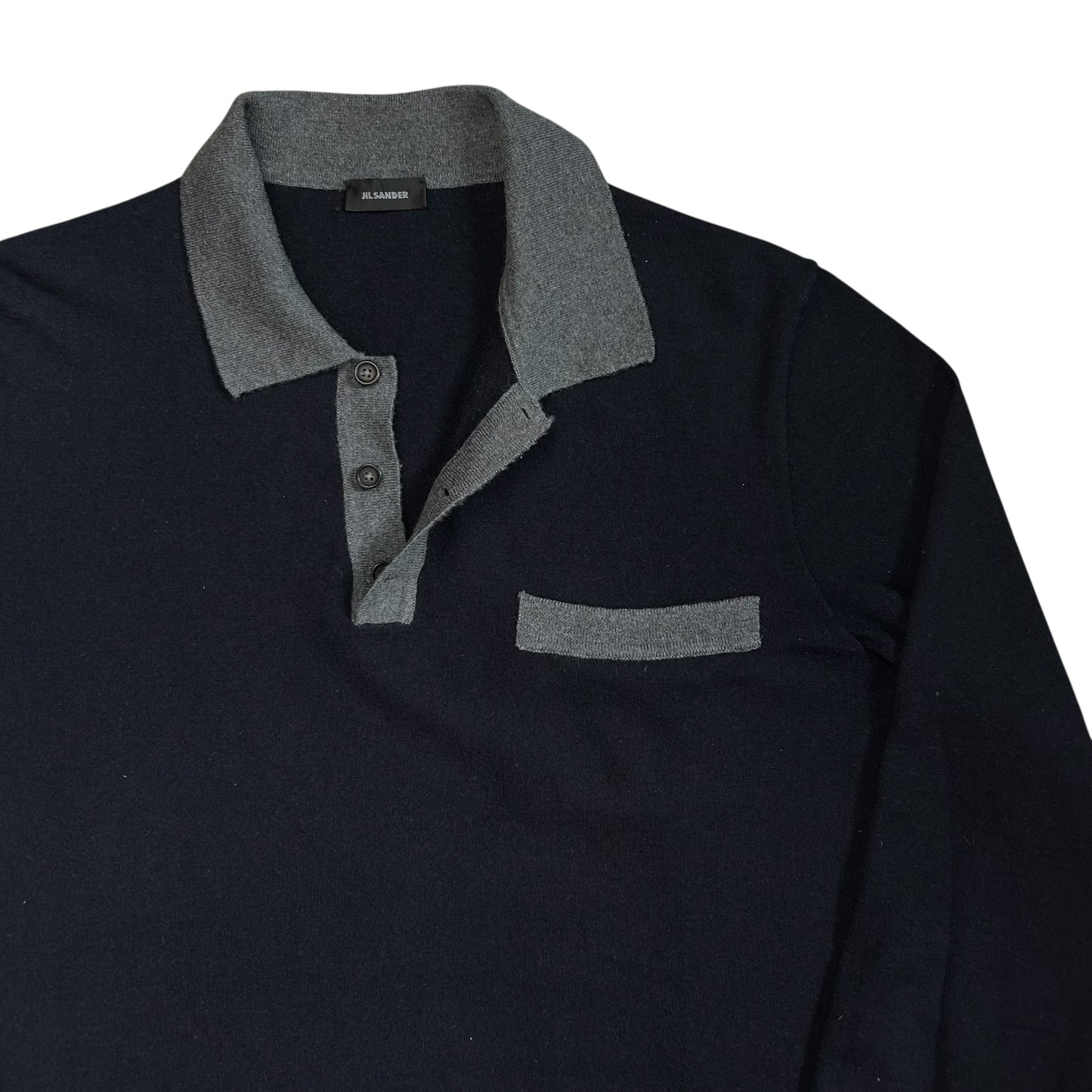 Jil Sander Contrasted Wool Polo Sweater - AW08