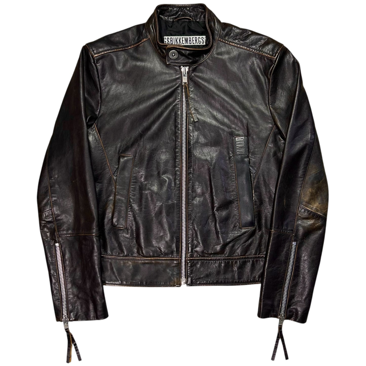 Dirk Bikkembergs Zip Racer Calf Leather Jacket