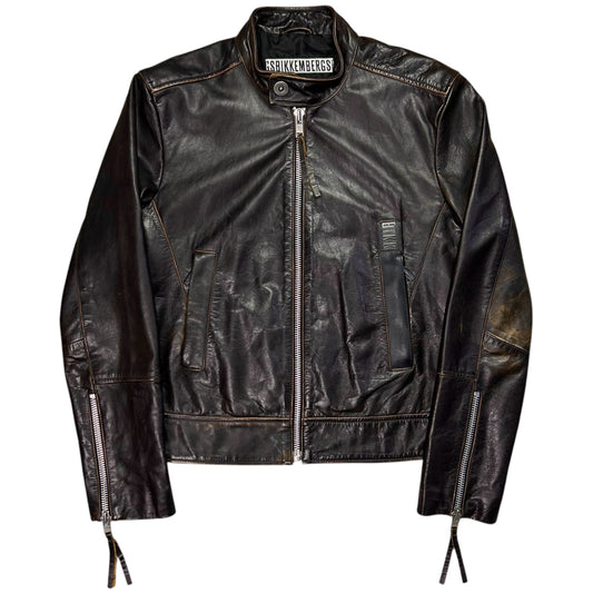 Dirk Bikkembergs Zip Racer Calf Leather Jacket