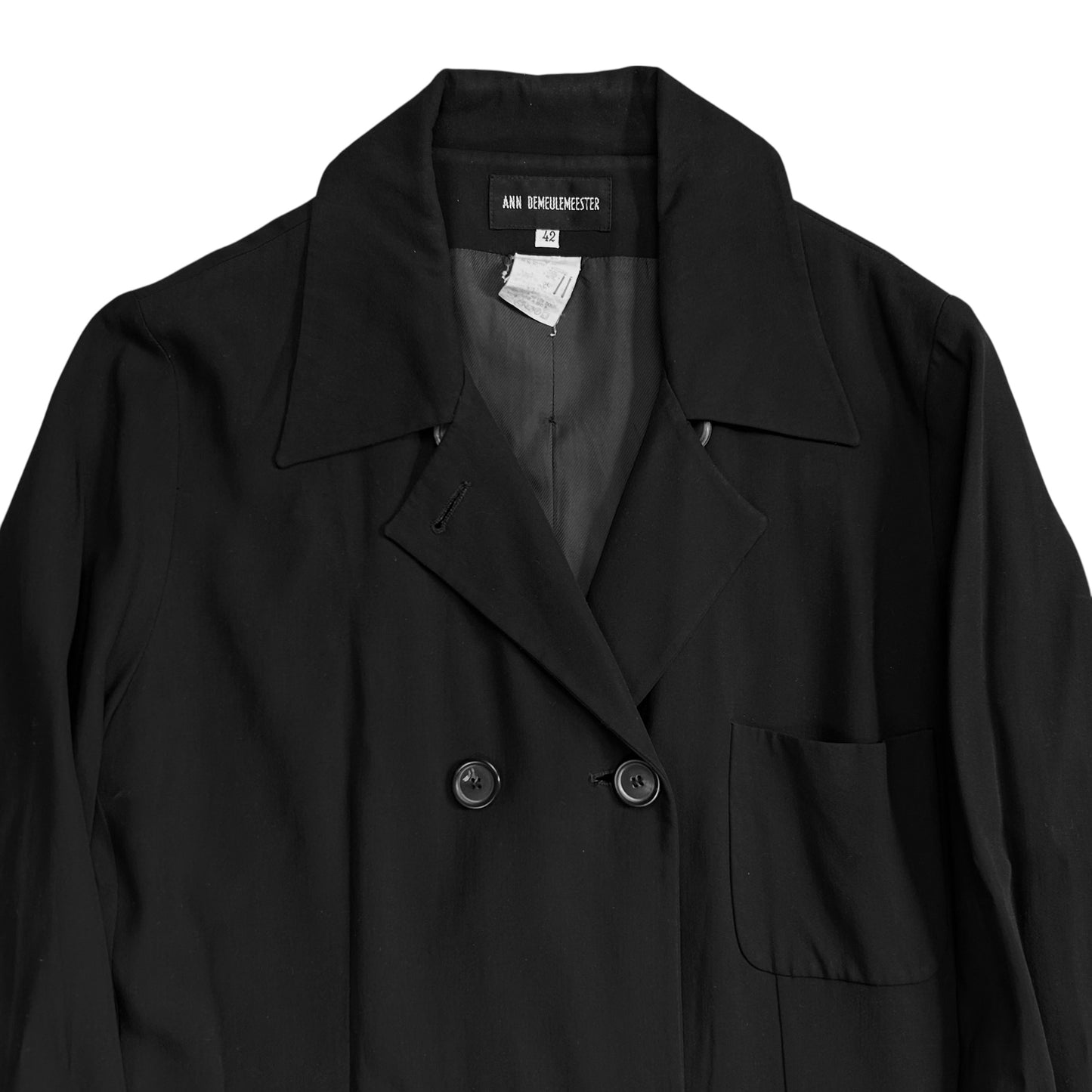 Ann Demeulemeester Double Breasted Fluid Rayon Coat - SS09