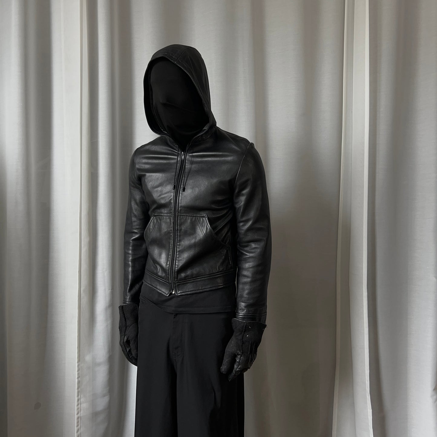 Dirk Bikkembergs Leather Zip Hoodie