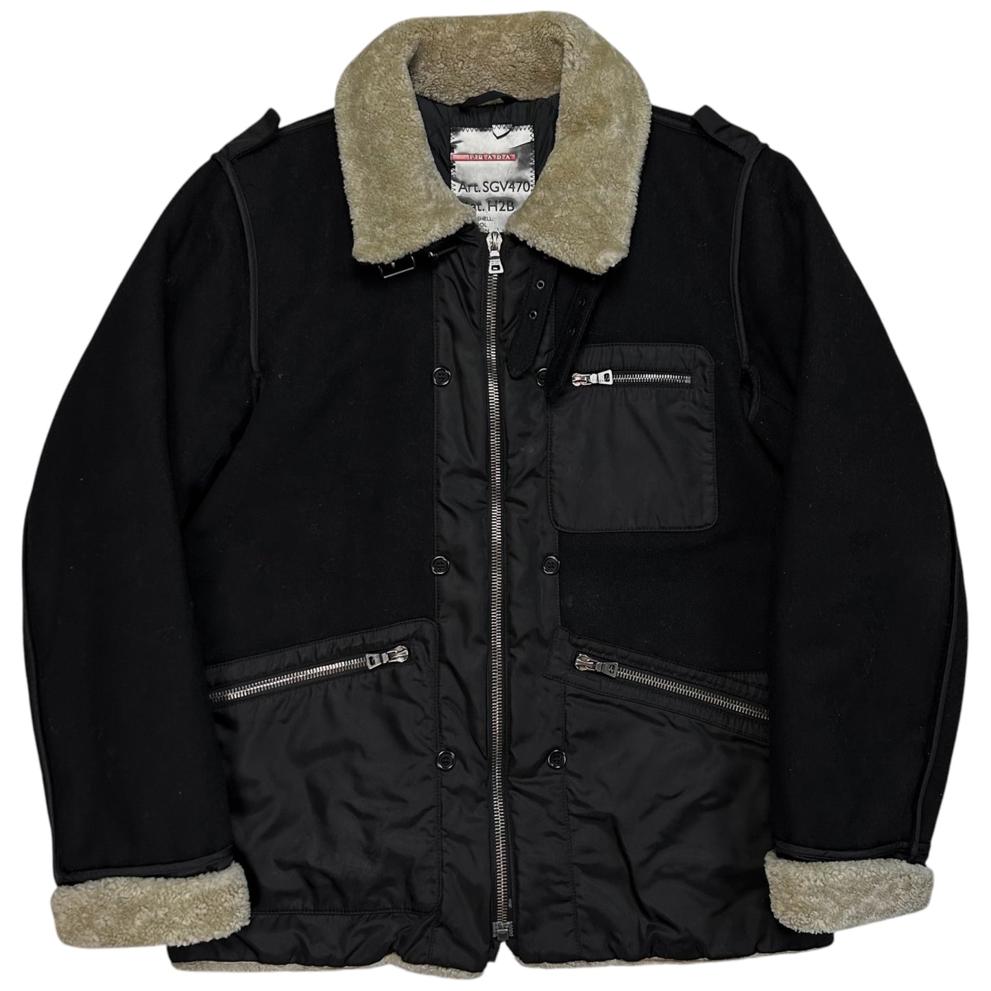Prada Sheep Fur Flight Zip Jacket