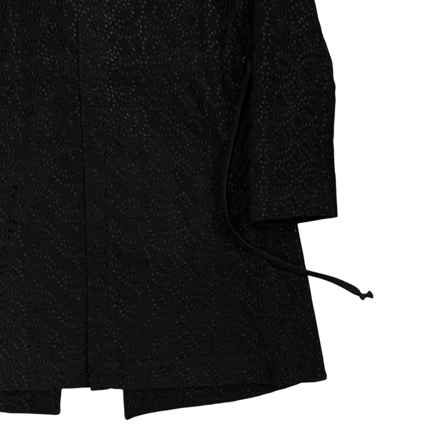 Ann Demeulemeester Embroidered Black Precision Coat - AW14