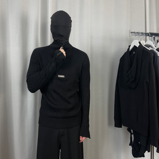 Dirk Bikkembergs Multi Rib Half Zip Sweater