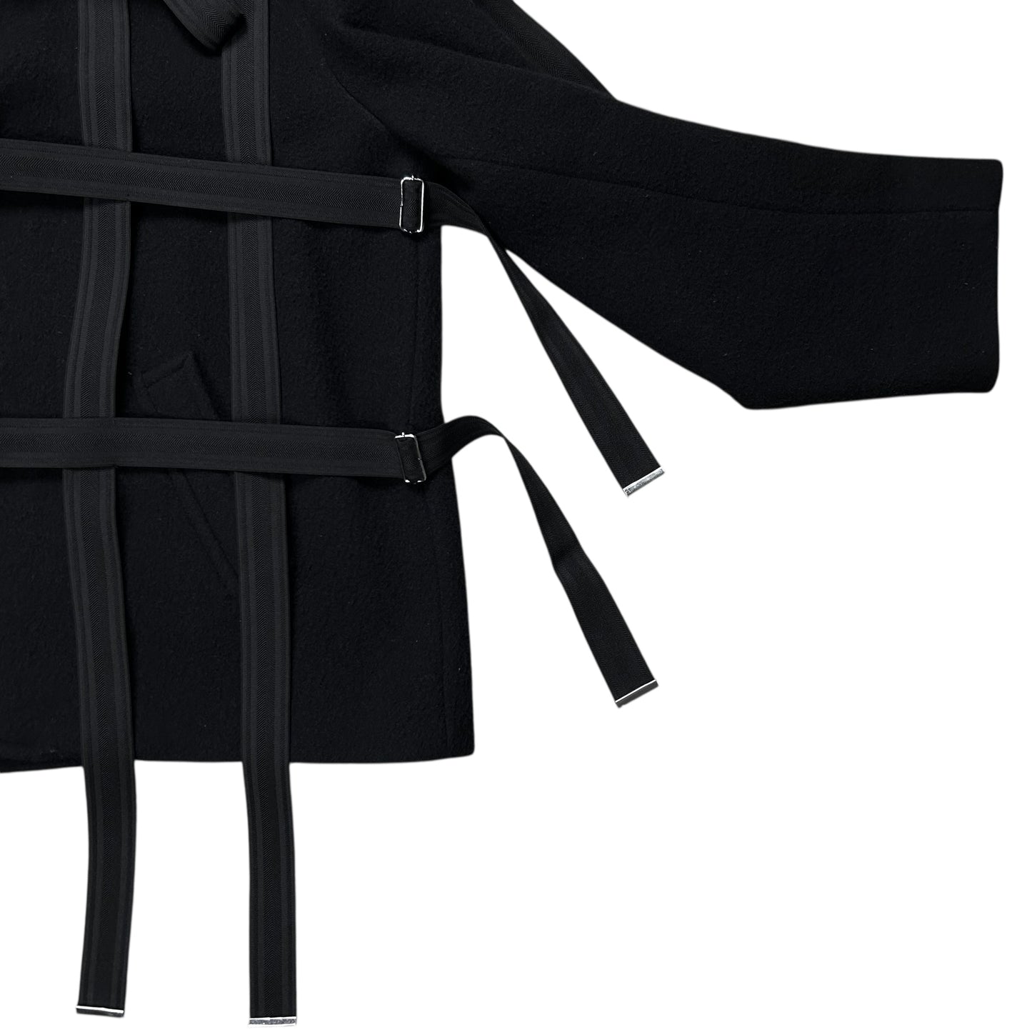 Walter Van Beirendonck Bondage Seatbelt Fur Scarf Jacket - AW19