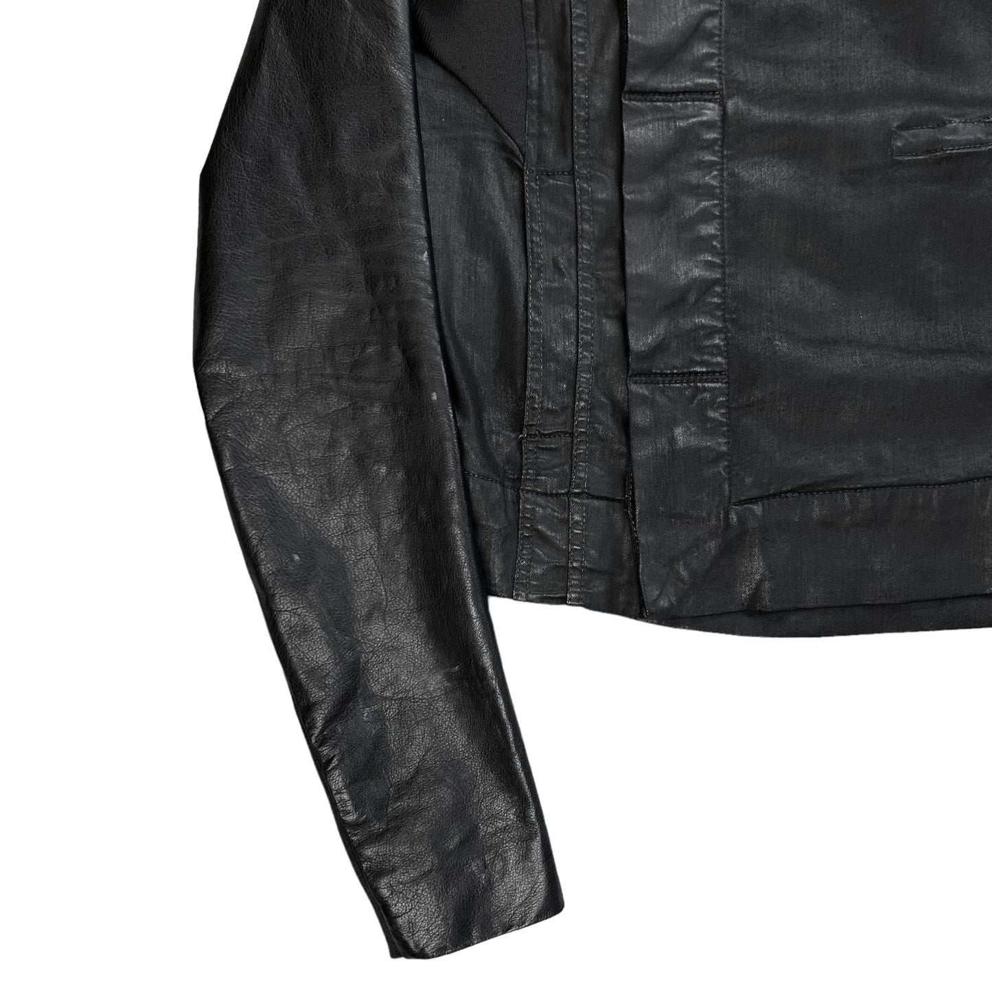 Rick Owens DRKSHDW Waxed Leather Sleeve Jacket