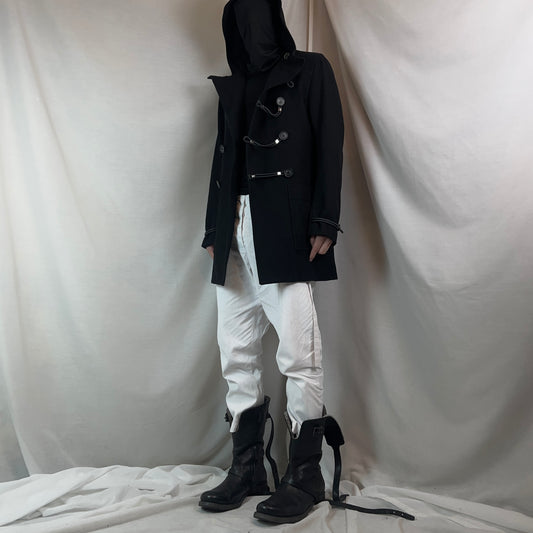 Ann Demeulemeester Dual Bondage Belt Coated Linen Pants - SS03