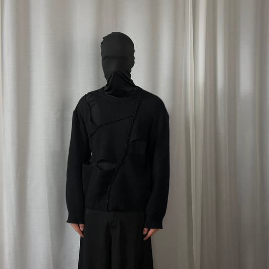Comme des Garcons Shirt Cut Out Patchwork Knit Sweater - AW20