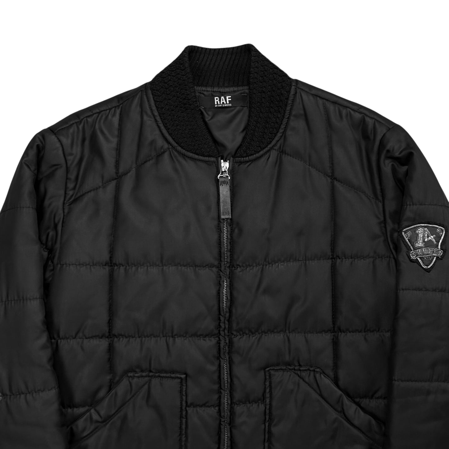 RAF by Raf Simons Sleeve Patch Quilted Bomber Jacket