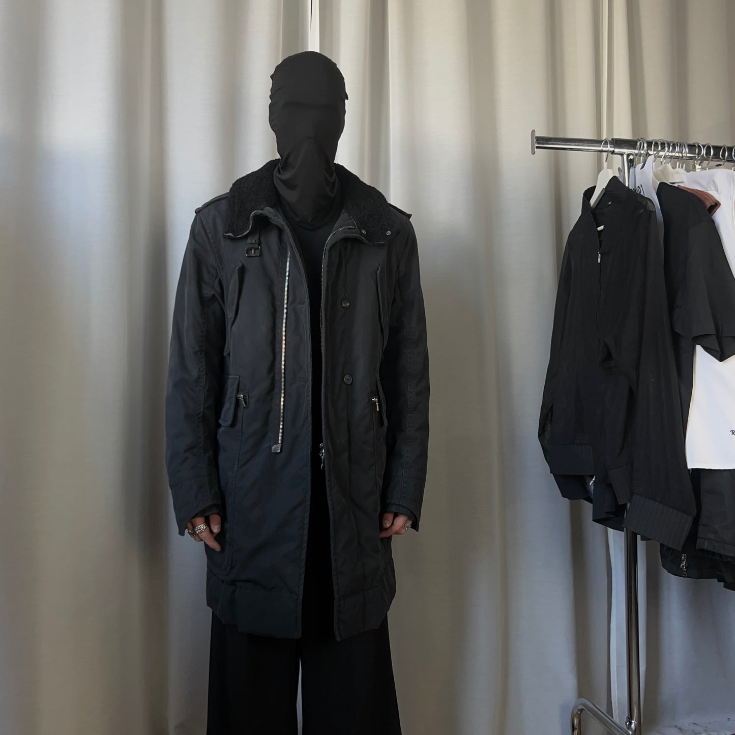 Prada Sheep Fur Collar Parka
