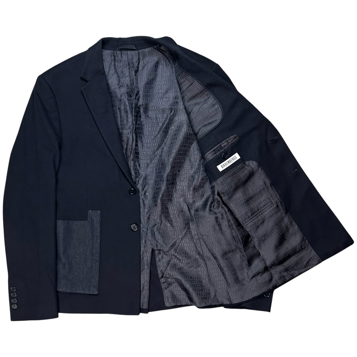 Dirk Bikkembergs Deconstructed Denim Pocket Cashmere Blazer - AW01