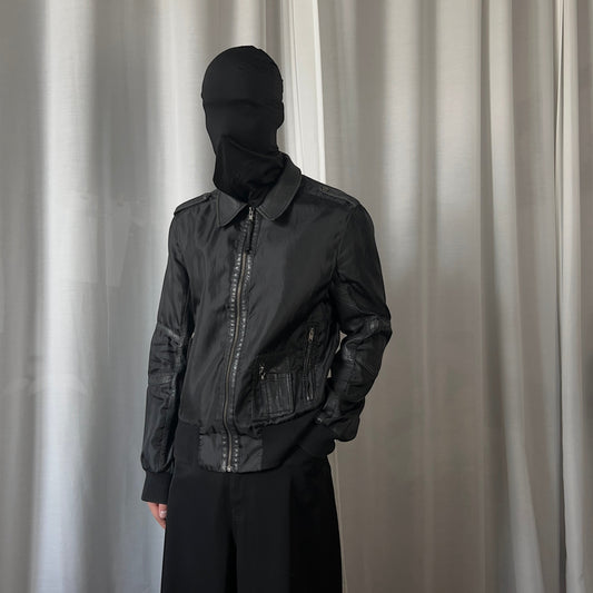Dirk Bikkembergs Leather Applicated Utility Work Jacket
