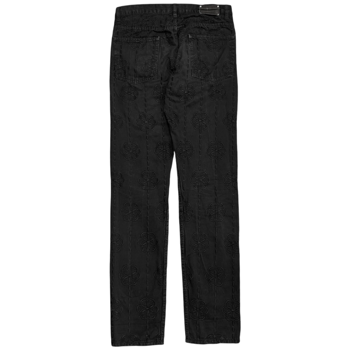 Dries Van Noten Floral Embroidered Rivet Jeans - AW18