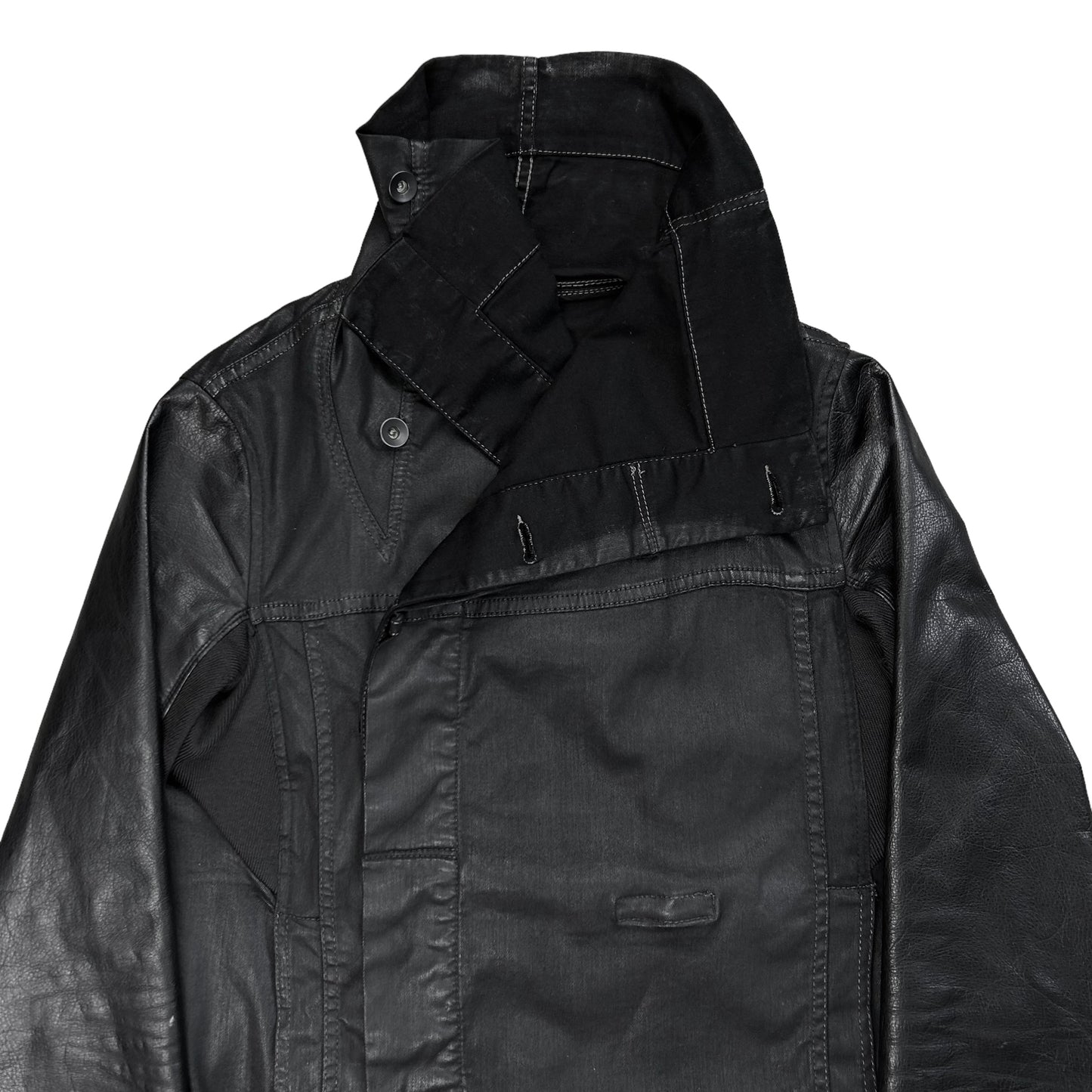 Rick Owens DRKSHDW Waxed Leather Sleeve Jacket