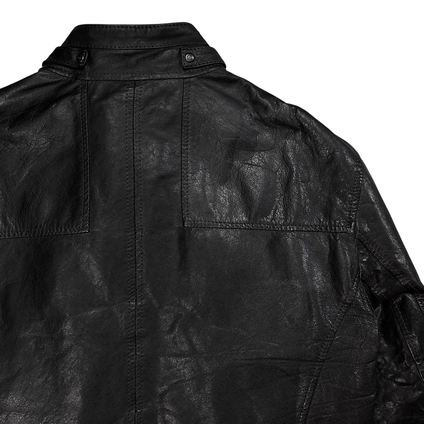 Dirk Bikkembergs Belted Collar Flight Leather Jacket