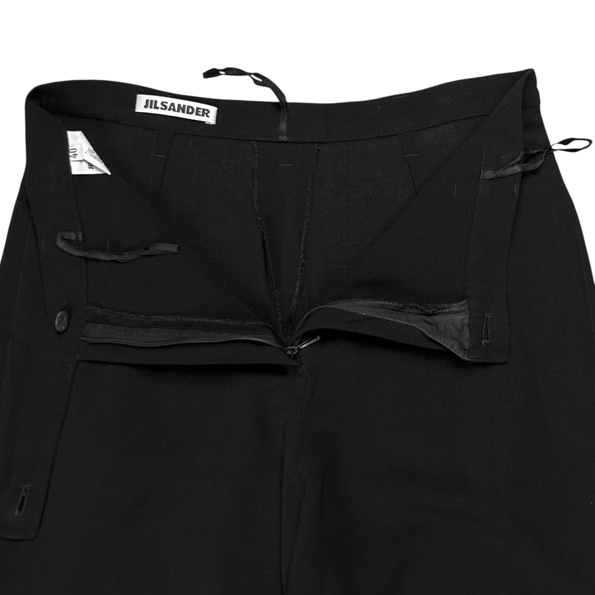 Jil Sander Wide Crepe Wool Trousers - 90s