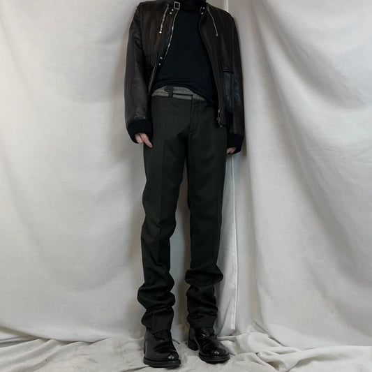 Dior Homme Contrast Waistband Brushed Cashmere Trousers - AW12