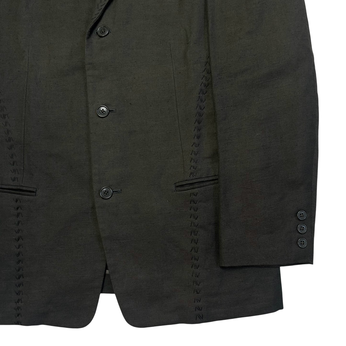 Y‘s by Yohji Yamamoto Staple Embroidery Hemp Blazer - SS99