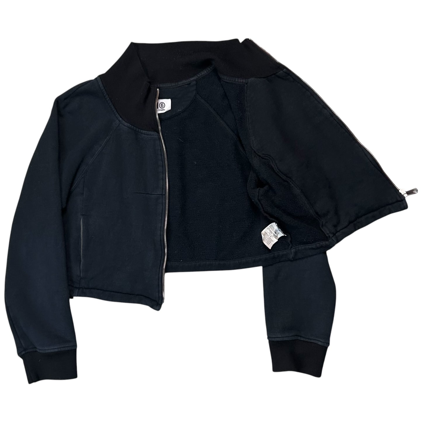 MM6 Maison Martin Margiela Cropped Sweat Bomber Jacket - AW09