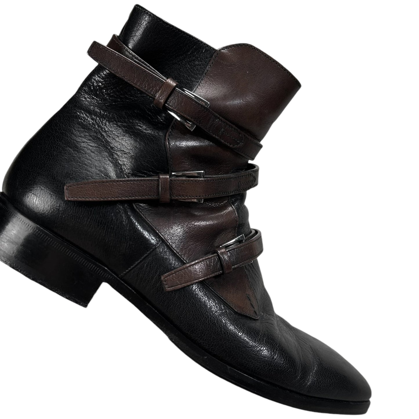 Prada Belted Two Tone Square Boots - AW14