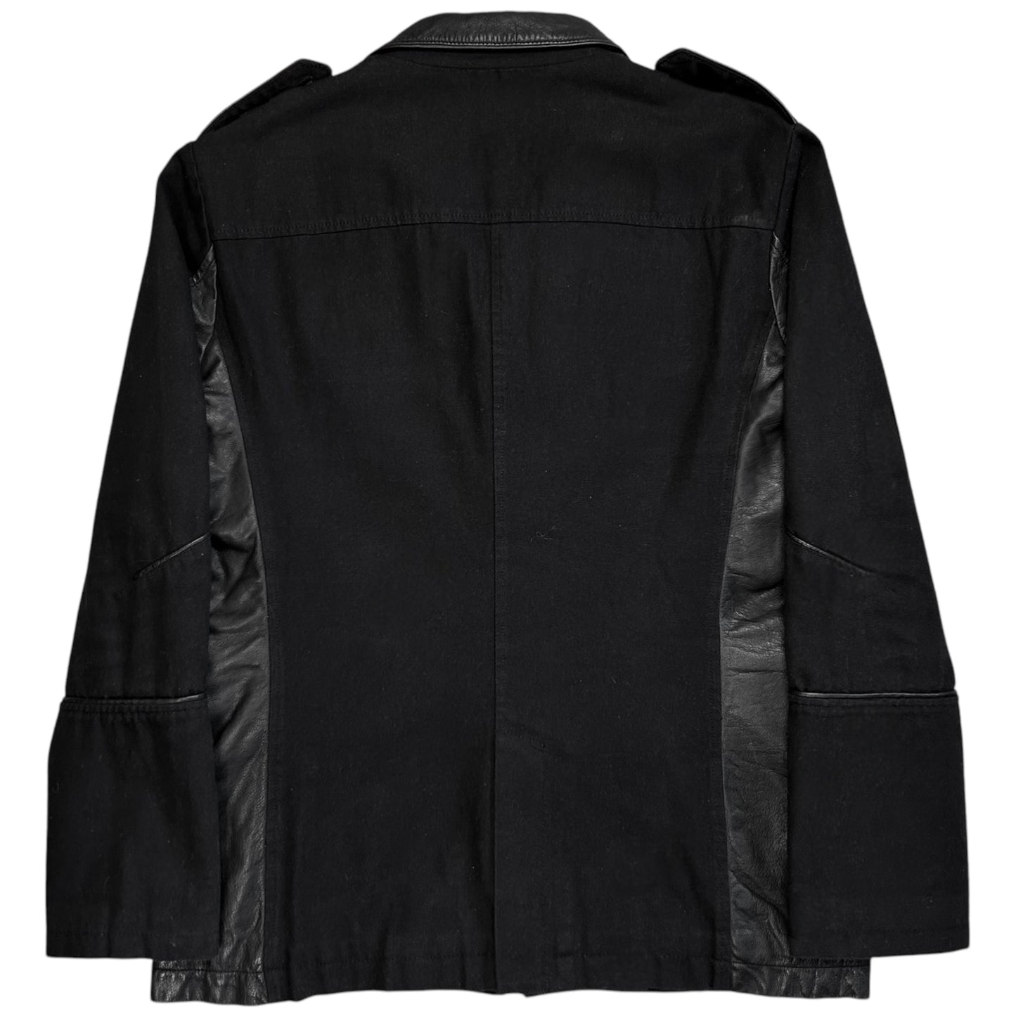 Dirk Bikkembergs Leather Applicated Military Blazer