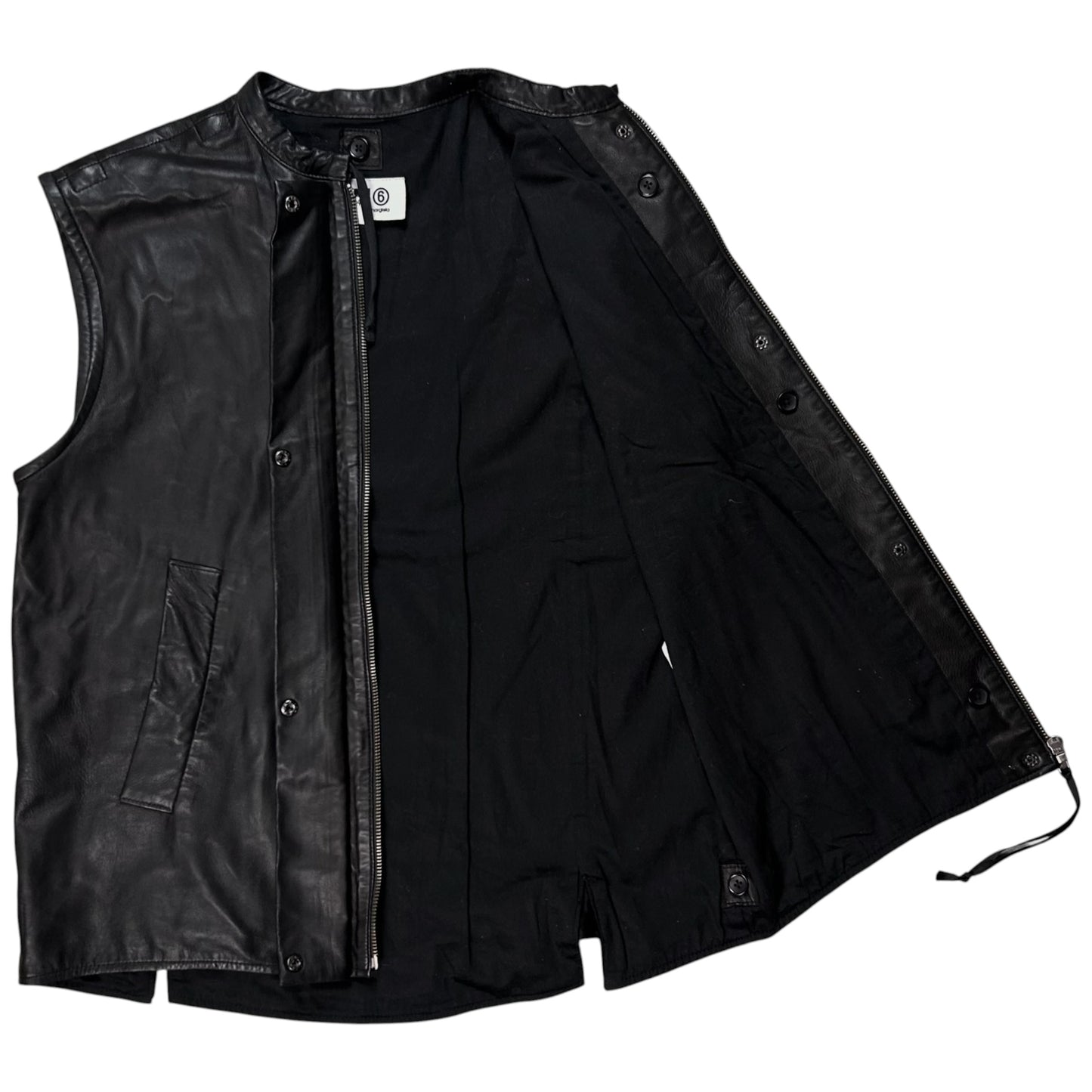 MM6 Maison Martin Margiela Tassel Moto Leather Vest - SS12